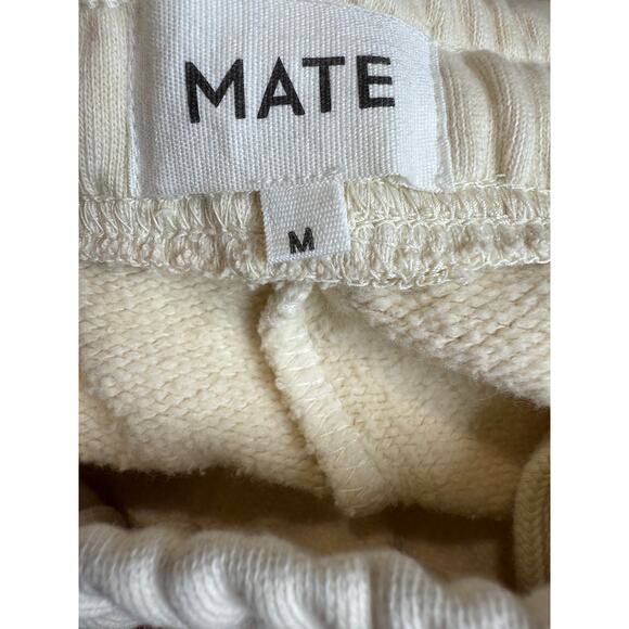 $138 NWT Mate The Label Organic Fleece Wide Leg Pant in Bone Size M - Picture 4 of 4